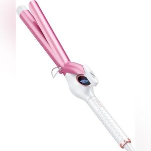 1 Inch Long Barrel Digital Ceramic Curling Wand with Auto Shut Off